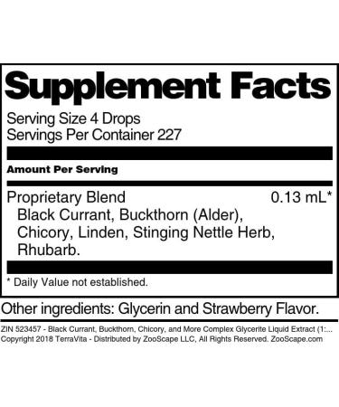 Terravita Black Currant & Buckthorn Glycerite Extract - Strawberry Flavor (1 oz) | Premium Herbal Supplement for Immune Support - Buy Online on GoSupps.com