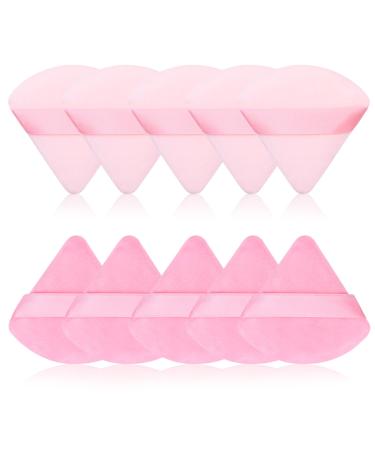 PROUSKY 12 Pieces Triangle Powder Puffs Light Pink & Dark Soft Makeup Velour Puff for Pressed Loose Powder Cotton Mini Face Cosmetic Foundation Sponge Mineral Dry Makeup 12 Pieces Triangle Light Pink & Dark Pink