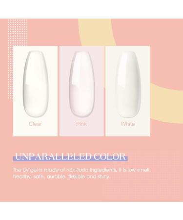 3 Colors UV Nail Gel for Nail Extension Base and Top Coat Nail Brush Nail Forms - Buy Online on GoSupps.com