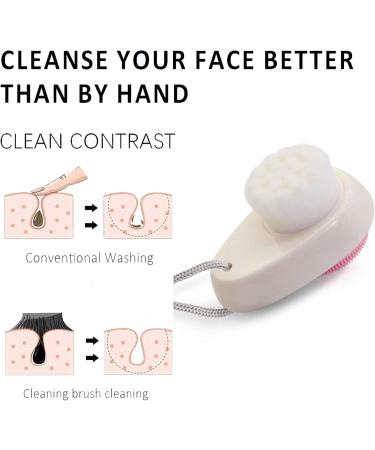 Double-Sided Facial Cleaning Brush | Soft Bristle & Silicone Peeling for Deep Cleaning | Search Cleaning Brush - Black & White - Buy Online on GoSupps.com