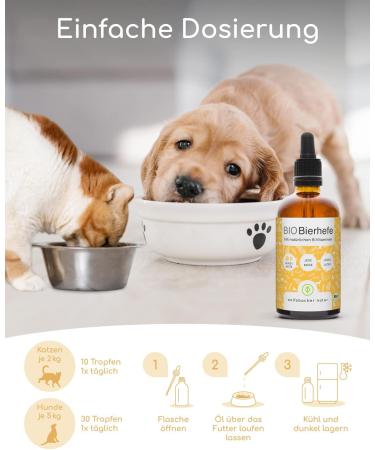 Wolfsbach Organic Beer Yeast for Dogs & Cats | 100ml Liquid Brewer's Yeast | 100% Organic Skin & Fur Care Supplement with Vitamin B Minerals & Trace Elements - De- ko-060 - Buy Online on GoSupps.com