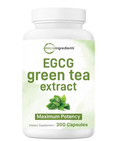 Extra Strength Green Tea Extract 300 Capsules | 50% EGCG 98% Polyphenols | 5 Month Supply | Maximum Potency Polyphenols Antioxidant Supplement for Skin Energy Brain & Heart Support
