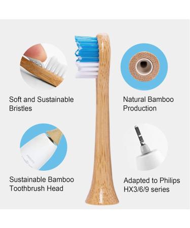 ECOETBOO Replacement bamboo toothbrush heads compatible with Philips electric toothbrushes HX3 HX6 HX9 series electric toothbrush heads biodegradable ecofriendly durable - Buy Online on GoSupps.com
