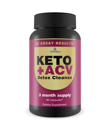 3X Great Results - Keto + ACV Detox Cleanse - 3 Month Supply - Body Cleanse Detox - Colon Cleanse - Advanced Keto Detox Cleanse Formula with Fiber - Support Digestion & Immune Health