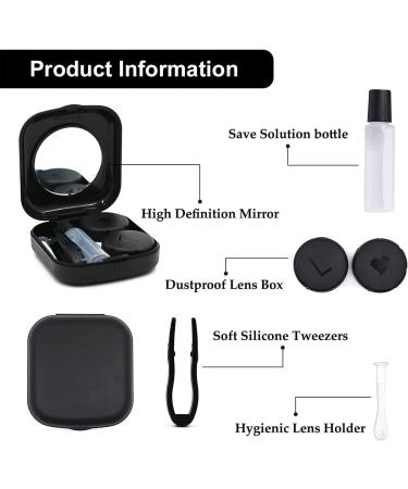 Buy Portable Contact Lens Container Set - Silicone Lens Inserter & Remover Travel & Home Use - 2 Pieces (Black & Blue) - Buy Online on GoSupps.com