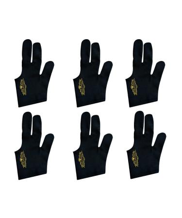 Lot of 6 Champion Sport Black Pool Glove Left Handed (6 Gloves Per Package)