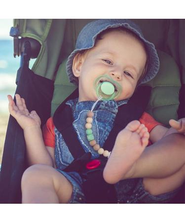 Pacifier Clip for Baby Boys Girls | Neutral Binky Holder | 2 Pack (Beige Grey) - Buy Online on GoSupps.com