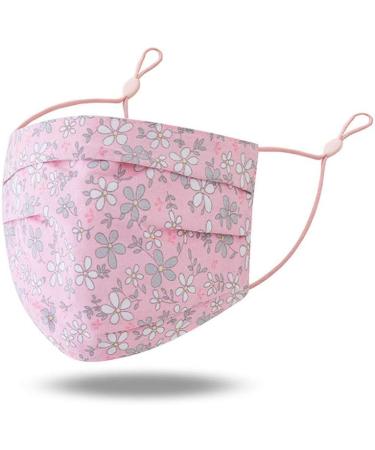 5/8PCS Women Cute Face_Protection_Mask Adult Girls Floral Print Design Adjustable Earloops Cotton Washable Skin Care 5pcs-a - Buy Online on GoSupps.com