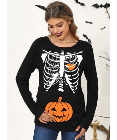G and PL Halloween Women's Pregnancy Top | Maternity Funny Costume Long Sleeve Shirt - Buy Online on GoSupps.com