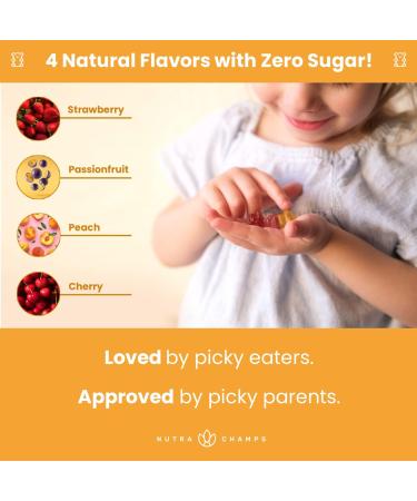 Kids Multivitamin Gummies - 120 Count | Sugar Free, Vegan & Non-GMO | 2 Pack of Strawberry, Passionfruit, Peach & Cherry Flavored Gummy Vitamins - Buy Online on GoSupps.com