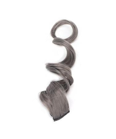 5 Piece Long Curly Gray Clip-In Hair Extensions | High Temperature Synthetic Wig for Women & Girls - Stylish & Versatile - Buy Online on GoSupps.com