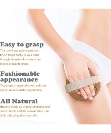 Shower Brush Set for Soft Glowing Skin - Body & Back Scrubbers for Wet/Dry Brushing - Natural Bristles - Improve Blood Circulation - Includes Long Handle & Round Bath Brush - Buy Online on GoSupps.com