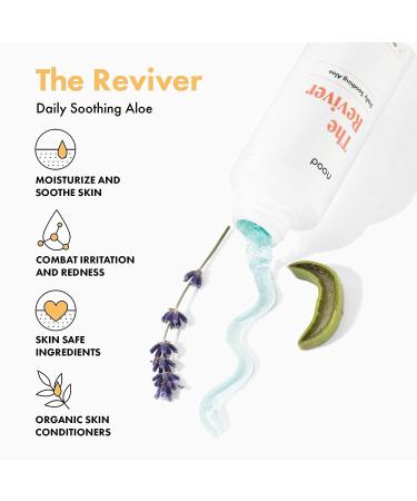 The Reviver by Nood Aloe Vera and Azulene Gel - Soothes Skin Post IPL Laser, Chemical Peels | Lavender & Green Tea Extracts - 3.3 fl oz - Buy Online on GoSupps.com
