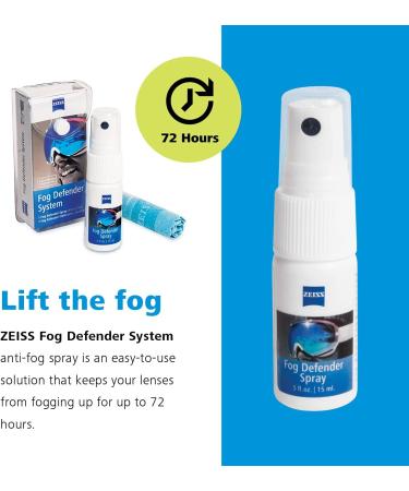 ZEISS Fog Defender System Anti-Fog Spray for Glasses - 1 Spray Bottle + Microfiber Cloth | 1-Pack - Buy Online on GoSupps.com