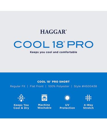 Haggar Men's Cool 18 Straight Fit Flat Front Shorts 32 - Black Classic Style - Buy Online on GoSupps.com