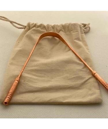 Premium Copper Tongue Scraper | U-Shaped Anti-Bad Breath Tool | Stainless Steel Tongue Cleaner | Oral Health Care with Fabric Bag - Buy Online on GoSupps.com