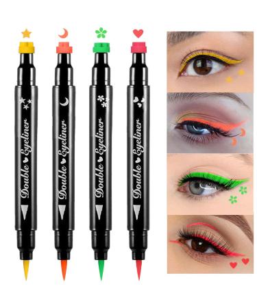 evpct Colored Winged Eyeliners Stamp 4 in 1 Set | Waterproof Eye Liners for Women in Green, Coral, Pink, Yellow, Orange | Wingliner Liquid Eyeliner Colorful Set - Buy Online on GoSupps.com