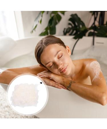 Beavorty Bath Loofah Mesh Shower Loofah Exfoliating Body Scrubber Soft Mesh Pouf Ball Exfoliator Bathing Accessory for Women Men White - Buy Online on GoSupps.com