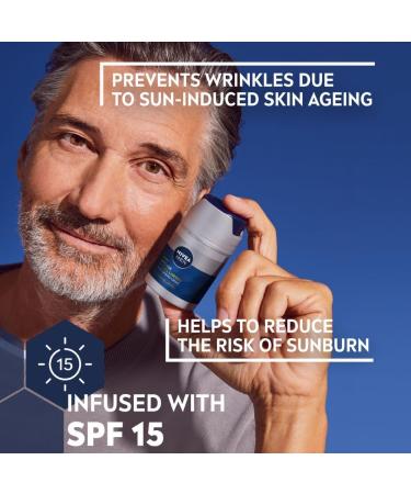 NIVEA MEN Anti-Age Hyaluron SPF15 Moisturising Cream 50ml - Anti-Wrinkle Face Cream with Hyaluronic Acid and Pro-Retinol - Buy Online on GoSupps.com