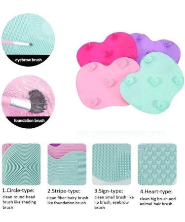 Makeup Brush Cleaner Mat Make Up Cleaning Pad Cosmetic Cleaning Pad Scrubber Board Tool with Suction Cups Pink normal - Buy Online on GoSupps.com