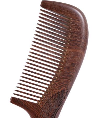 Bureau 3X Unisex Sandalwood Comb Women Men Home Travel Wood Anti-Static Fine-Tooth Comb Wooden Handles Hair Comb - Buy Online on GoSupps.com
