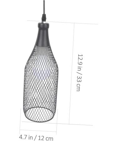 Artibetter Restaurant Iron Fixture Hanging Living Chandelier Industrial Metal Ceiling Light Room Pendant Lamp Black 33x14cm - Buy Online on GoSupps.com