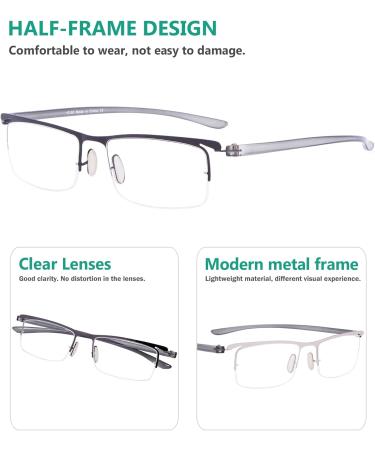 Eyekepper 3-Pack Lightweight Half Rim Reading Glasses for Men & Women +3.50 - Stylish & Comfortable International Shipping - Buy Online on GoSupps.com
