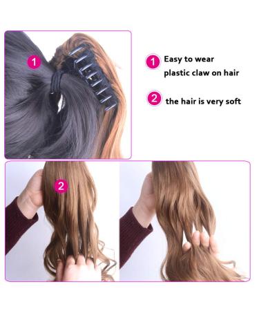Short Wavy Ponytail Extensions - 40cm Synthetic Claw Ponytail (90g) - Brown Black Ladies Wig 16 Inches - Best Quality & Fast International Shipping - Buy Online on GoSupps.com