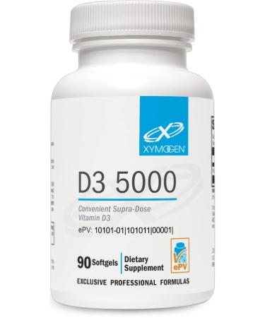 XYMOGEN D3 5000 - Bioavailable Vitamin D3 5000 IU (125 mcg) - High Potency Vitamin D Supplement to Support Immune Health Bone + Heart Health (90 Gelatin Softgels) 1 Count (Pack of 90) - Buy Online on GoSupps.com