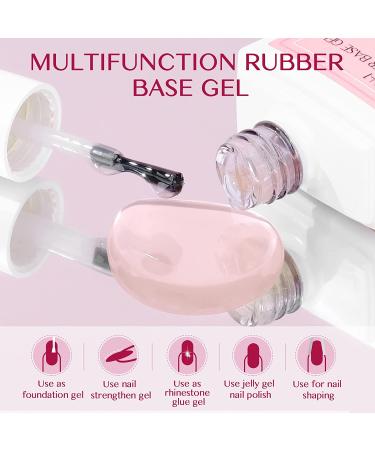 Saviland 5-In-1 Sheer Pink Rubber Base Gel Nail Polish - Strengthener for Starters & Professionals - Home DIY - Buy Online on GoSupps.com