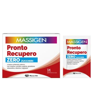 Marco Viti Farmaceutici MASSIGENT Pronto Recupero Zero suicide anergetic toic with carniitins perfect for muscle regeneration creaties and arginine 14 bags 6 g