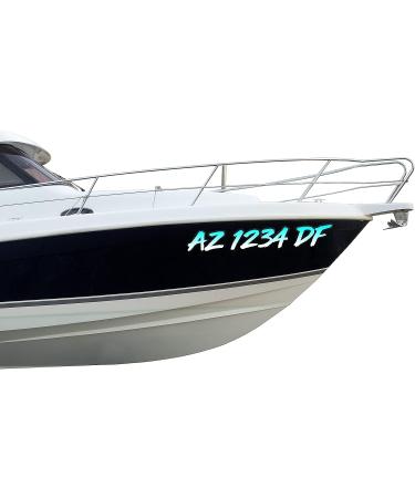 Custom Personalized State Boat Registration Numbers - 2 Pack Pair Vinyl Decal Sticker - Premium Gradient Print - VulgrCo - Buy Online on GoSupps.com
