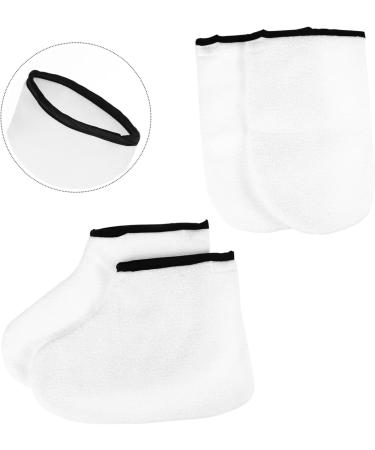Healeved 4 Pairs Leather Horn Boots Light Paraffin Wax Kerotherapy Gloves Men Gel Manicure Gloves Wax Bath Foot Beauty Foot Brush Dry Hands Polyester Lining White Liner - Buy Online on GoSupps.com