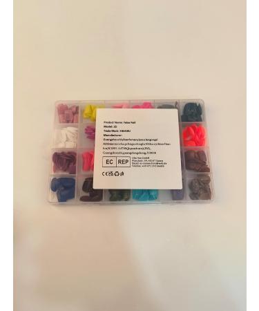 576 Count Colorful Short False Nails Round EBANKU | Full Cover Artificial Acrylic Tips for Women Girls | DIY Nail Art (24 Colors) - Buy Online on GoSupps.com