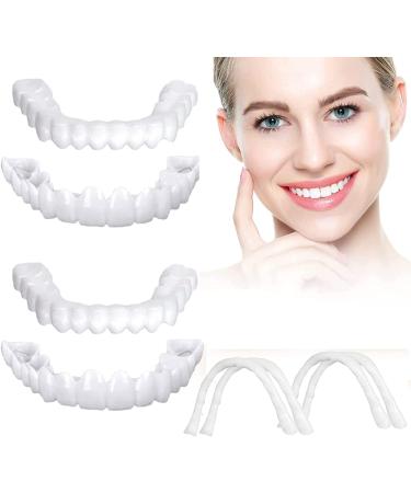 Fake Teeth  4 PCS Dentures Teeth for Women and Men  Dental Veneers for Temporary Teeth Restoration  Nature and Comfortable to Protect Your Teeth and Regain Confident Smile  Natural Shade-A