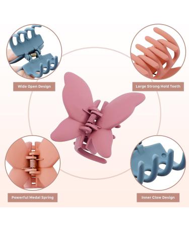 VERTGB 8 Pcs Large Butterfly Hair Claw Clips - Cute Hair Clamps for Women & Girls - Aesthetic Color - Buy Online on GoSupps.com