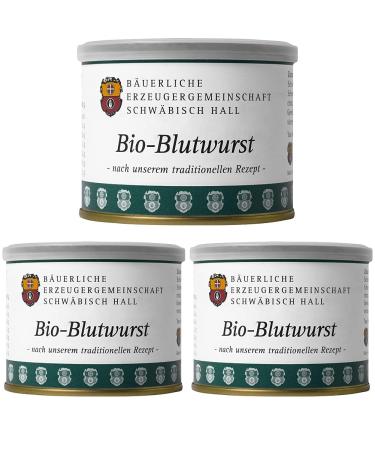 Schw bisch Hall Farmers' Association Organic Black Sausage 200 g (Pack of 3) 1 piece (Pack of 3)