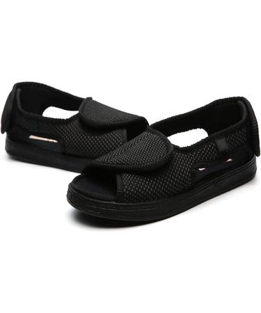 Adjustable Open Toe Diabetic Shoes for Men - Warm & Comfy - Size 8 Black - Buy Online on GoSupps.com