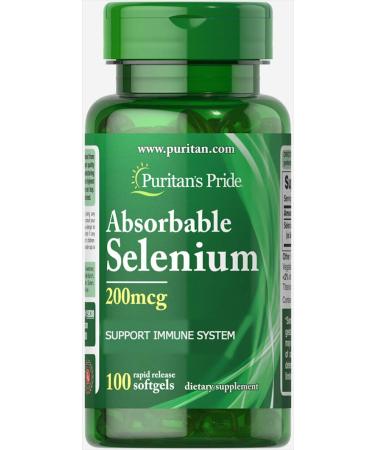 Puritan's Pride Absorbable Selenium 200 mcg-100 Softgels