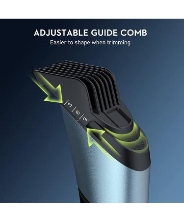 Kibiy Men's Body Groomer & Groin Hair Trimmer with LED Light - Rechargeable Wet/Dry Clippers for Pubic Area - Blue - Buy Online on GoSupps.com