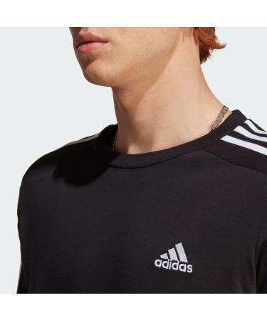 Buy adidas Men's Essentials 3-Stripes T-Shirt XL Black/White - International Shipping Available - Buy Online on GoSupps.com