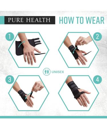 Pure Health Premium XL Right Wrist Support Brace - Relieves Carpal Tunnel, Sprains, Tendonitis, RSI - Adjustable Compression for Men and Women - Buy Online on GoSupps.com