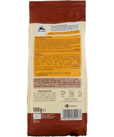 Pack of 6 Alce Nero Orzo Moka Biologico barleys for mocha barley drinks - Organic product - 500g - Coffee substitute - Gold - Buy Online on GoSupps.com