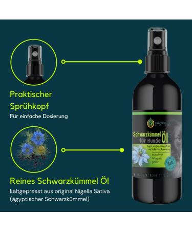 Herbal Land Black Cumin Oil Spray for Dogs 250ml - Cold-Pressed & Filtered - Premium Fur Care & Feeding Solution - Buy Online on GoSupps.com