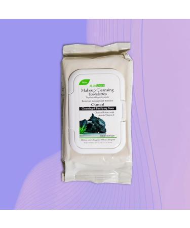 BioMiracle Charcoal Makeup Remover Towelettes - 180 pH Balanced Cleansing Towelettes for Eyeliner Eyeshadow Lipstick & Mascara - Ship Internationally - Buy Online on GoSupps.com