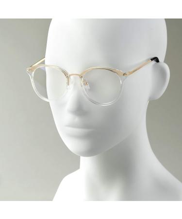 Navaris Retro Glasses - Vintage 50s Nerd Style for Men & Women | Prescription-Free Transparent Computer Glasses with Metal Frame - Buy Online on GoSupps.com