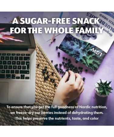 LOOV Wild Organic Dried Blueberries - 4 Ounces | No Added Sugar, No Added Oil | Nordic Forest Freeze Dried, Non-GMO, Unsweetened Whole Fruit Snack - Buy Online on GoSupps.com