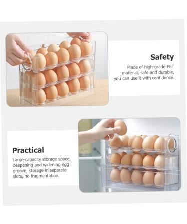 NAMOARLY Egg Storage Box Clear Drawer Plastic Eggs Egg Organizer for Refrigerator Egg Rack Devil Crisper - Buy Online on GoSupps.com