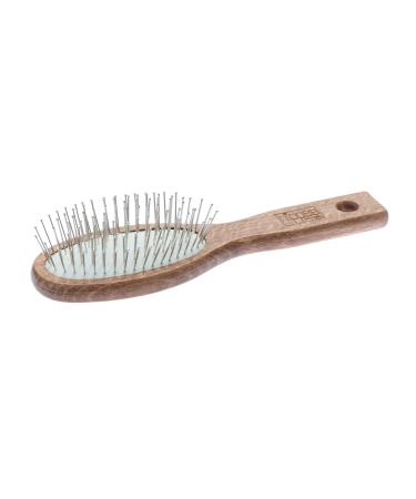Nippes Solingen Pneumatic hair brush with 7 rows of spherical steel pins |Promotes the blood flow to the scalp |Handle made of beech wood |Natural abundance and volume in the hair |Klein Oval 7-series |Ball head steel ejection |Beech wood