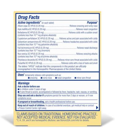 Boiron Coldcalm 60 Quick-Dissolving Tablets - Pack of 5 - Buy Online on GoSupps.com
